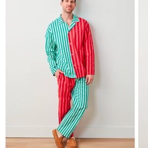 PrintFresh Men's Long PJ Set in Holiday Stripes